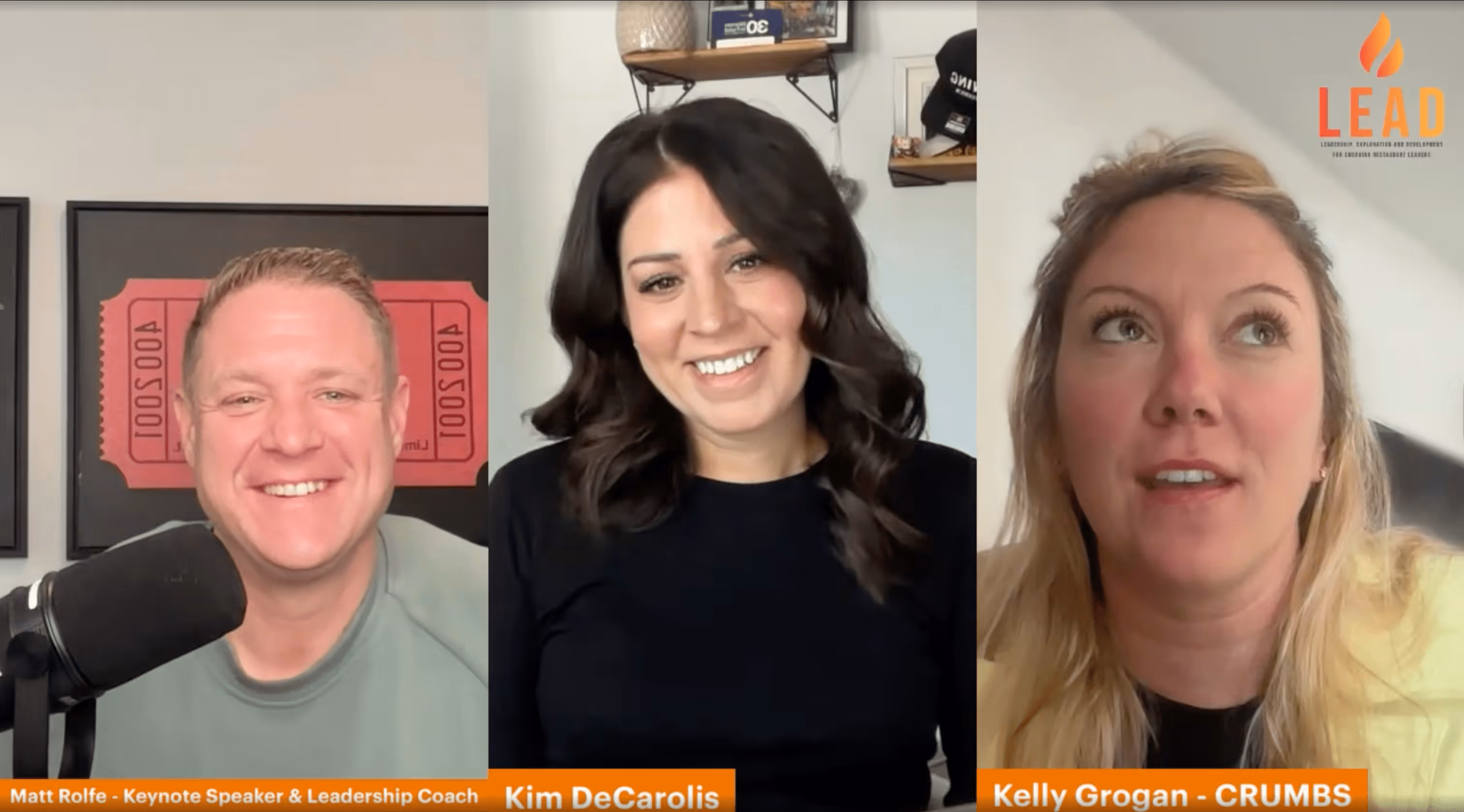Screen capture from Kim DeCarolis's interview with Kelly Grogan and Matt Rolfe
