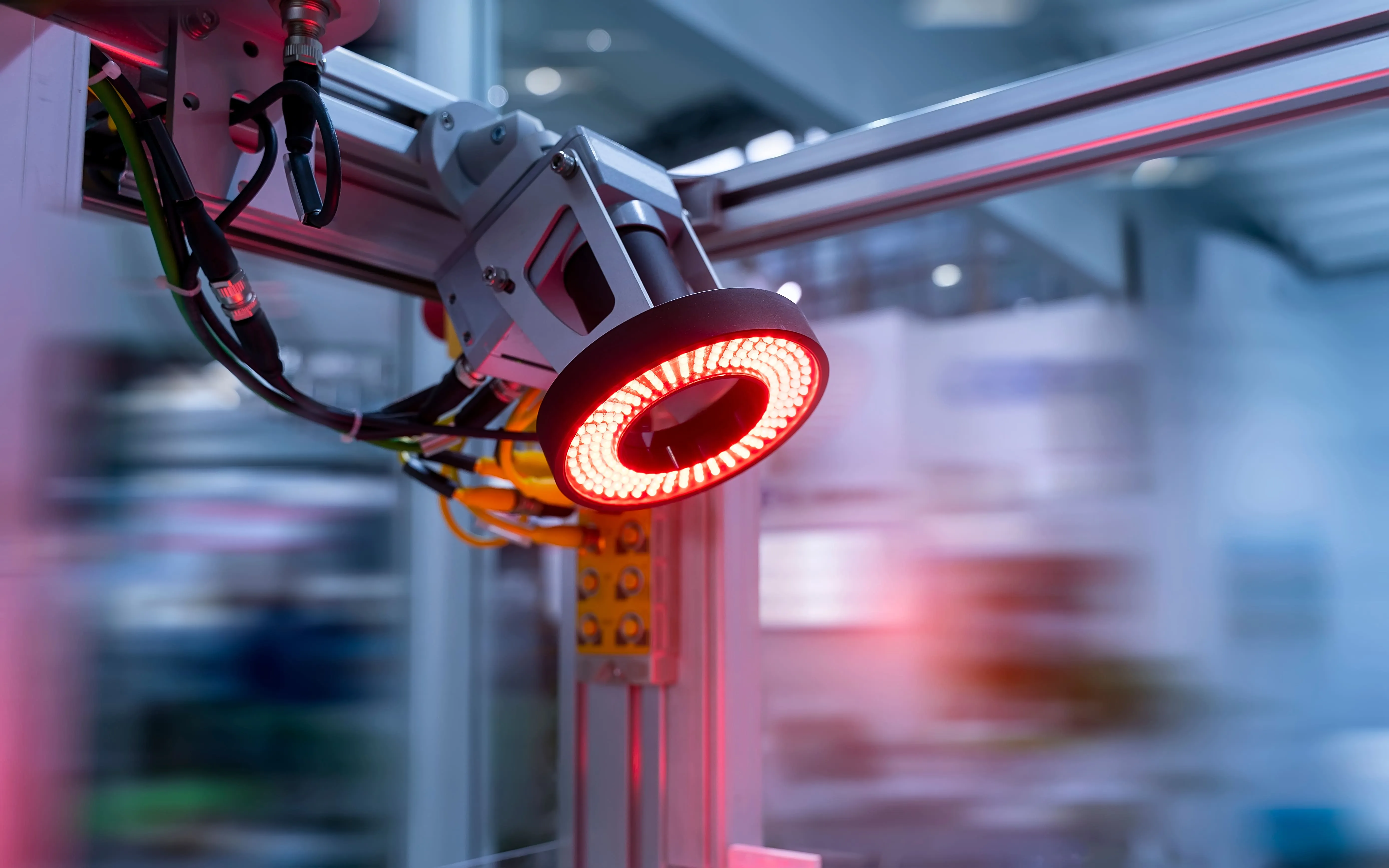 A smart camera for computer vision with glowing red light